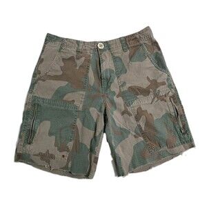 Slade Wilder Camo Cargo Shorts Mens 32 Green Safari Utility Pockets Outdoor Army